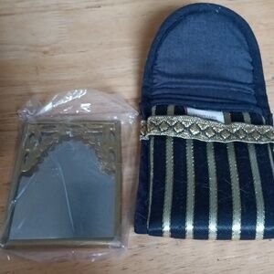 Art Deco mirror with fabric case